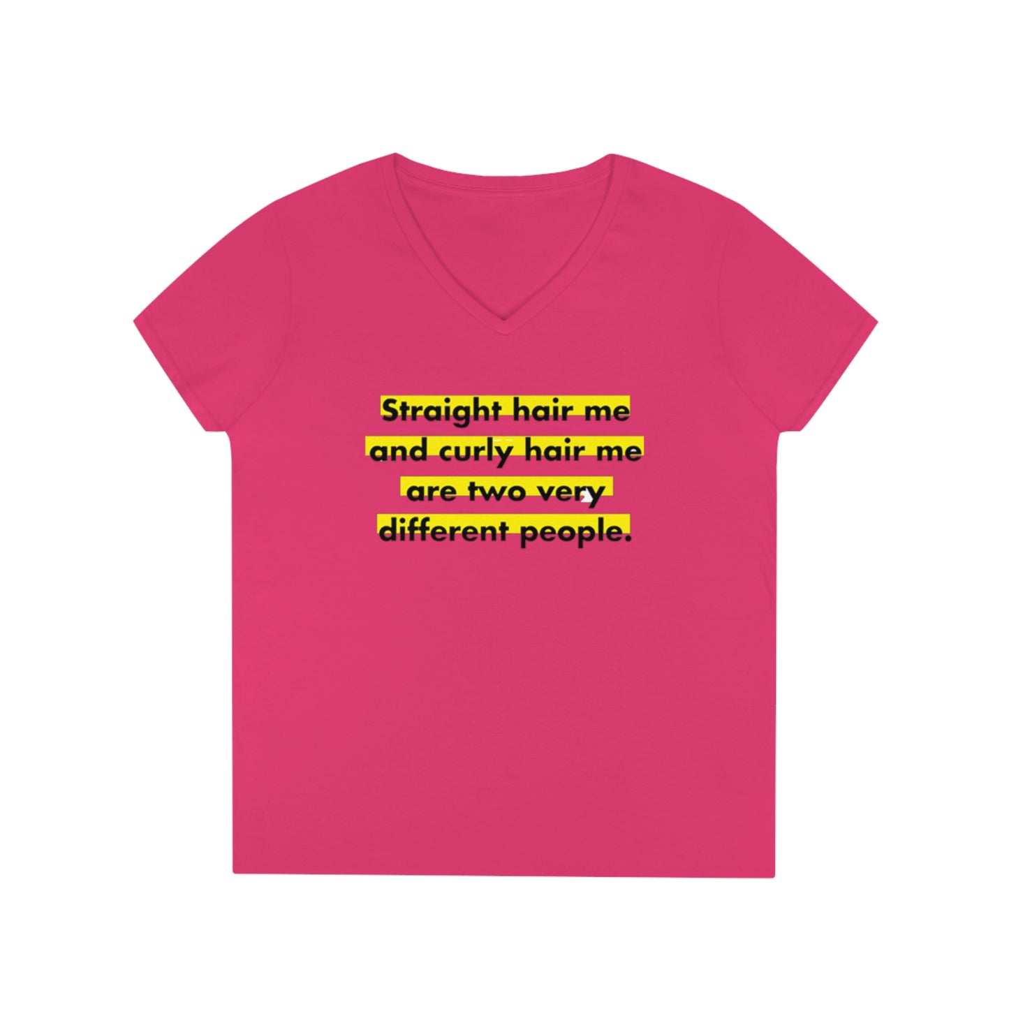 Straight & Curly Me V-Neck T-Shirt