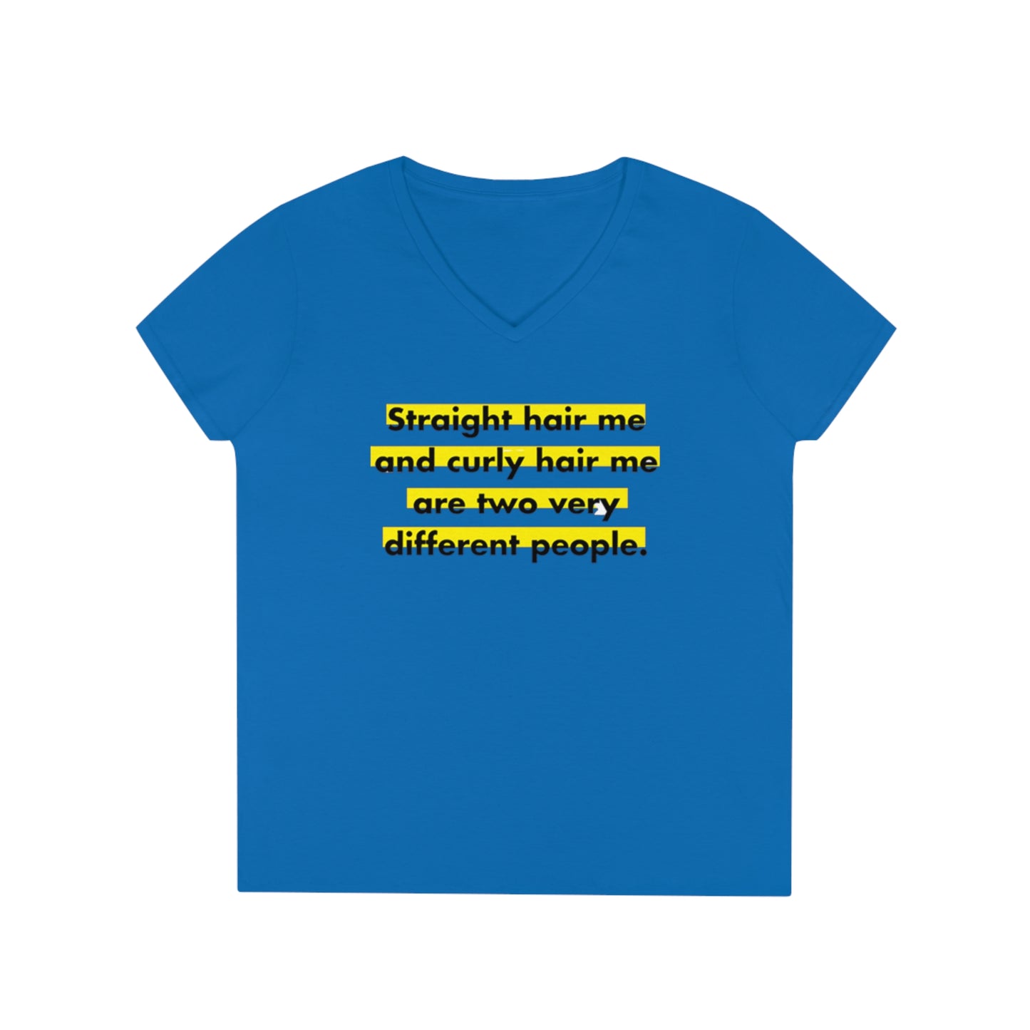 Straight & Curly Me V-Neck T-Shirt