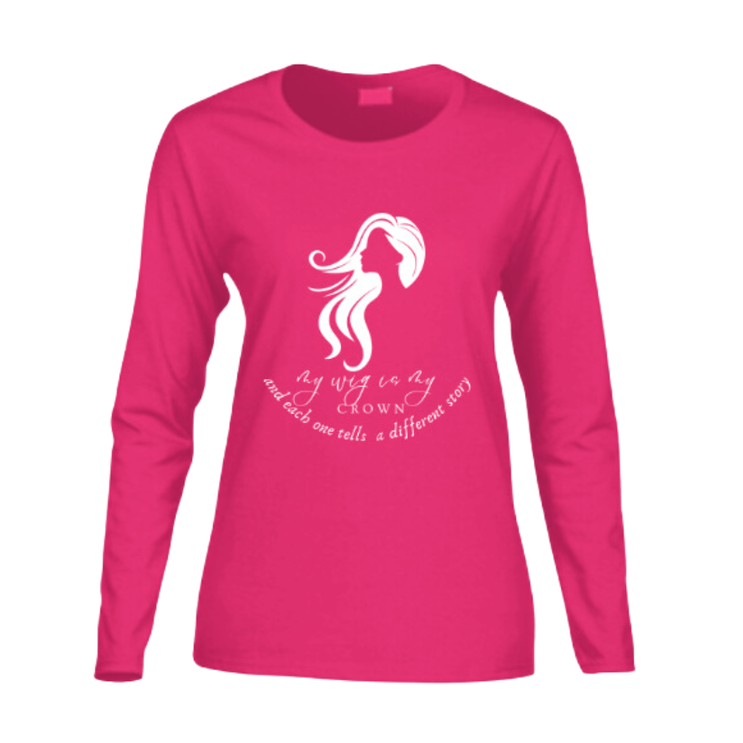 My Wig is My Crown Women's Long-Sleeve T-Shirt - White