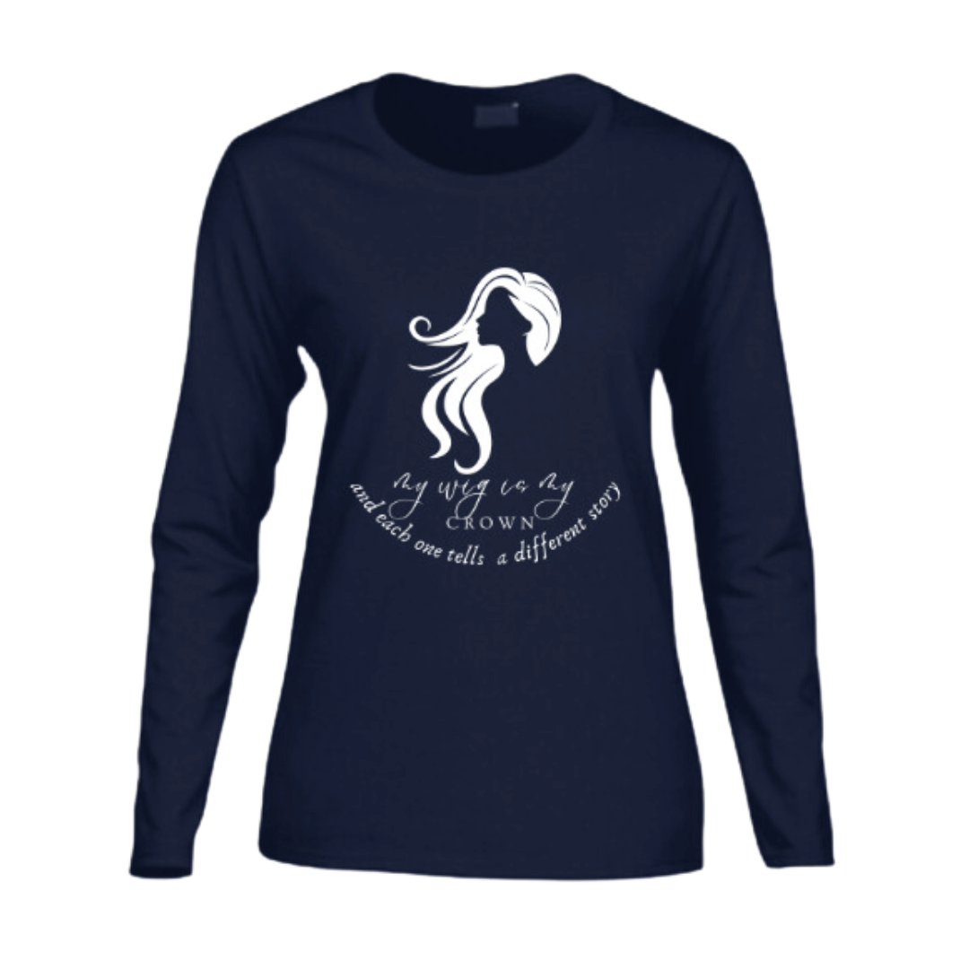 My Wig is My Crown Women's Long-Sleeve T-Shirt - White