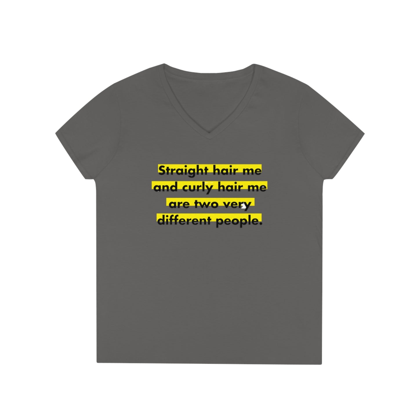 Straight & Curly Me V-Neck T-Shirt