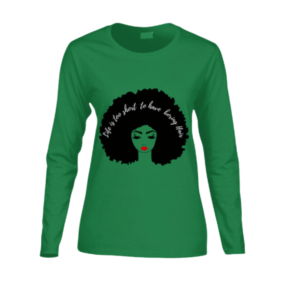 Black Afro Women's Long-Sleeve T-Shirt