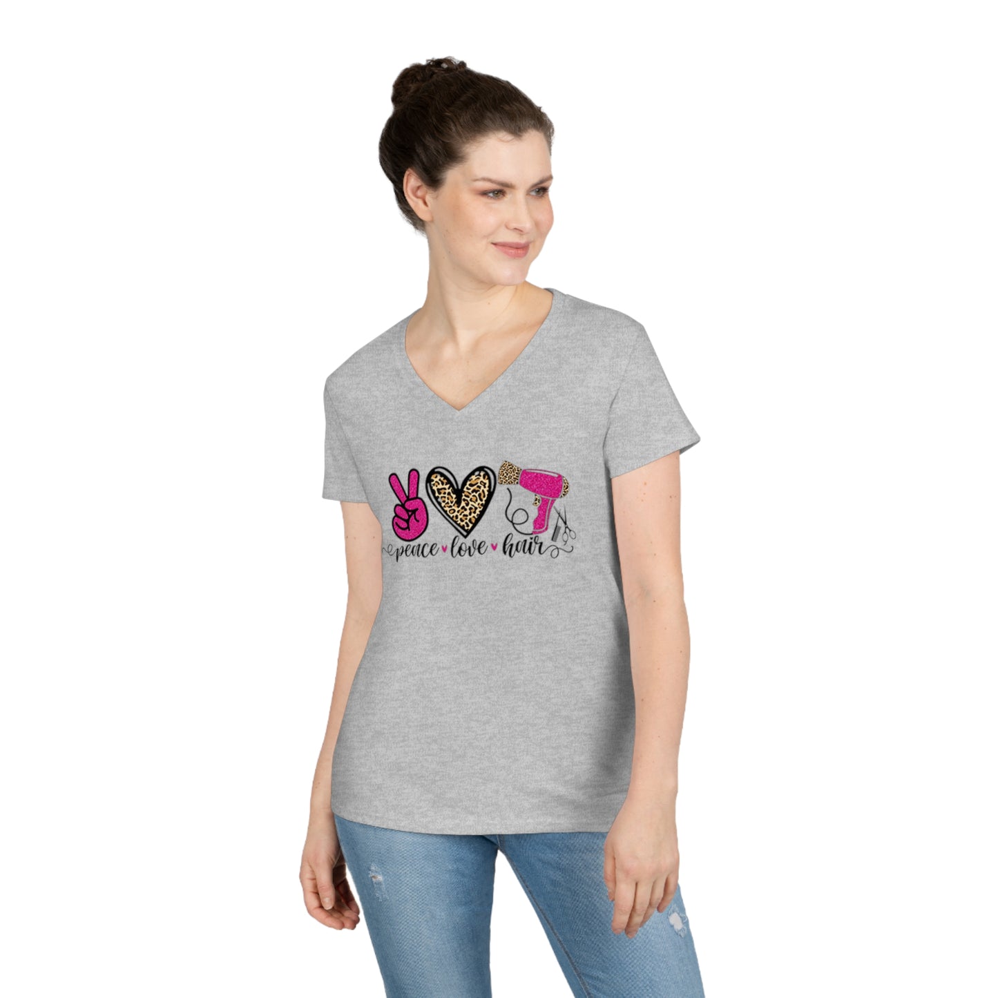 Peace Love Hair V-Neck T-Shirt
