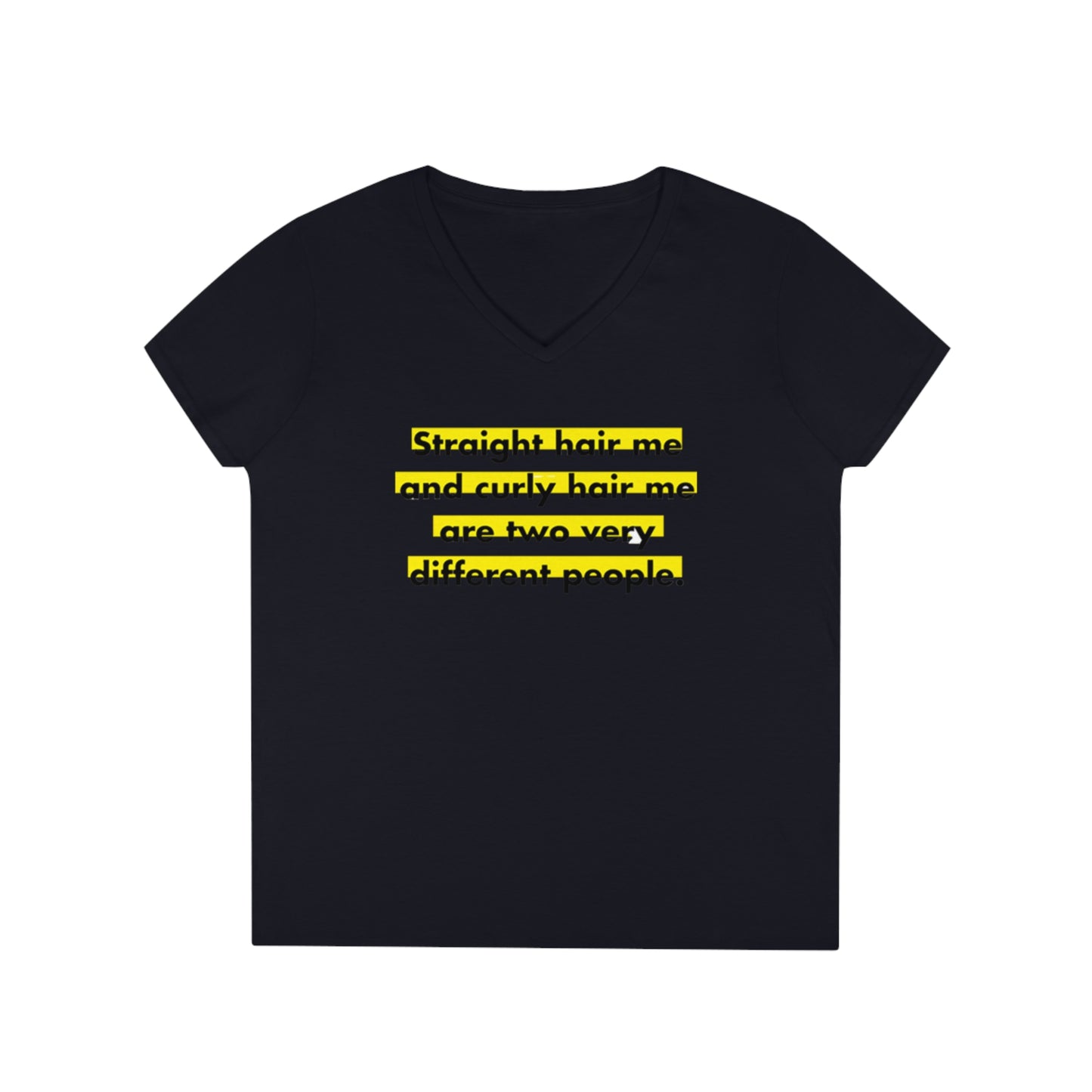 Straight & Curly Me V-Neck T-Shirt