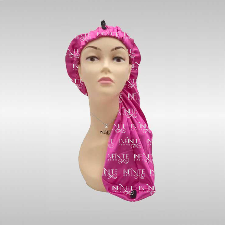 Long Silk Bonnet with Button
