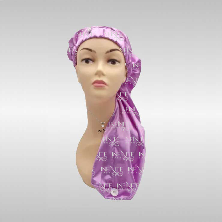 Long Silk Bonnet with Button