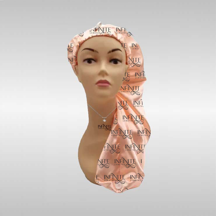 Long Silk Bonnet with Button