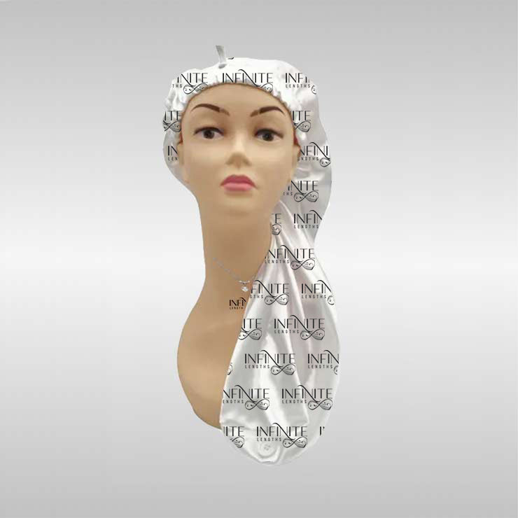 Long Silk Bonnet with Button