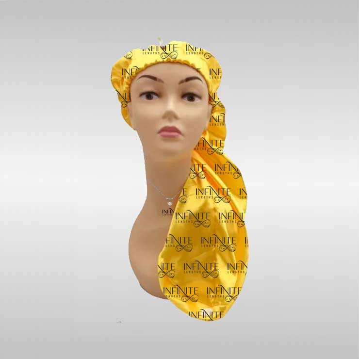 Long Silk Bonnet with Button