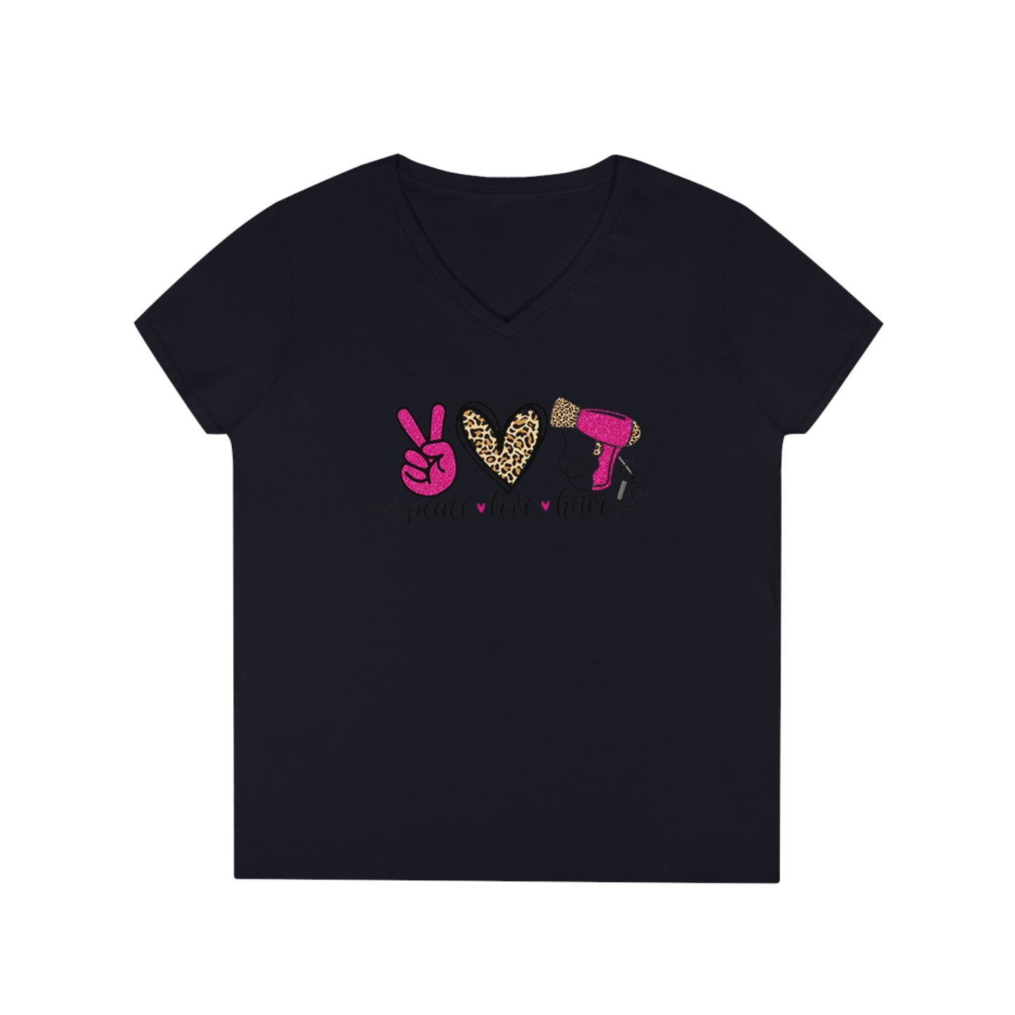 Peace Love Hair V-Neck T-Shirt