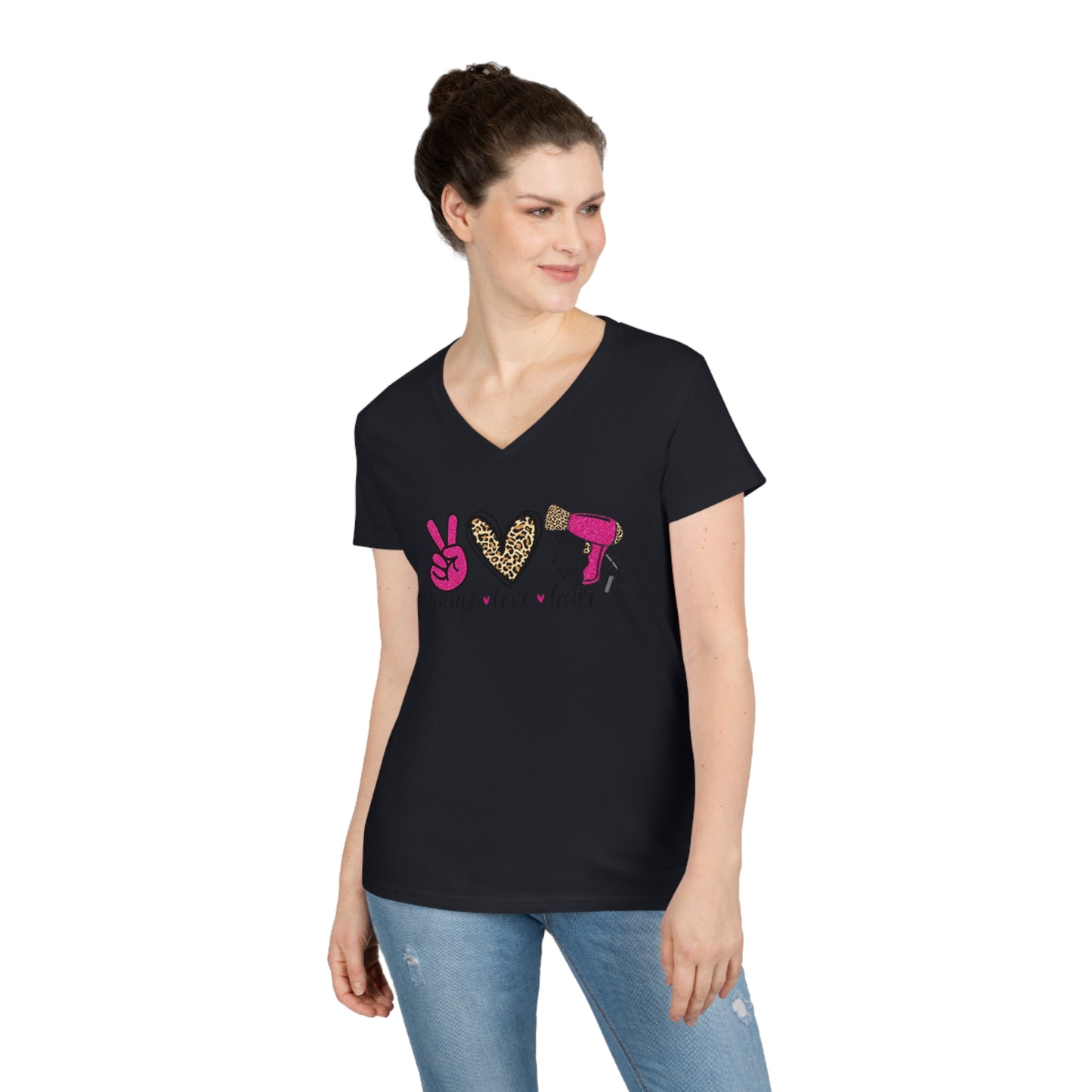 Peace Love Hair V-Neck T-Shirt