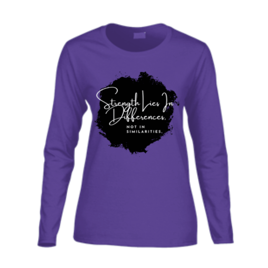 Strength Women's Long-Sleeve T-Shirt - Black Splash