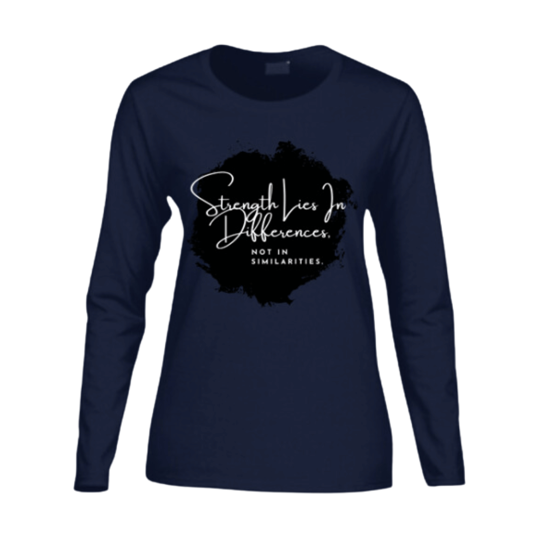 Strength Women's Long-Sleeve T-Shirt - Black Splash