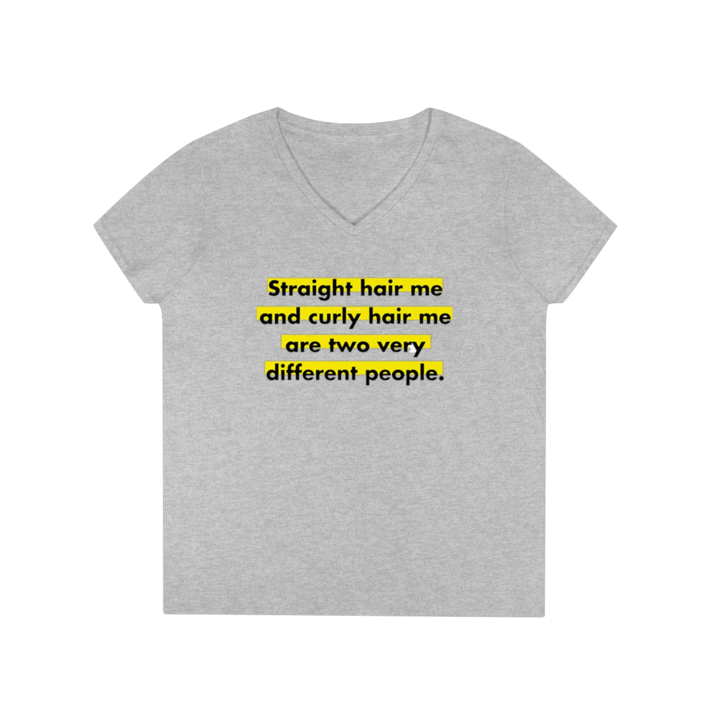 Straight & Curly Me V-Neck T-Shirt