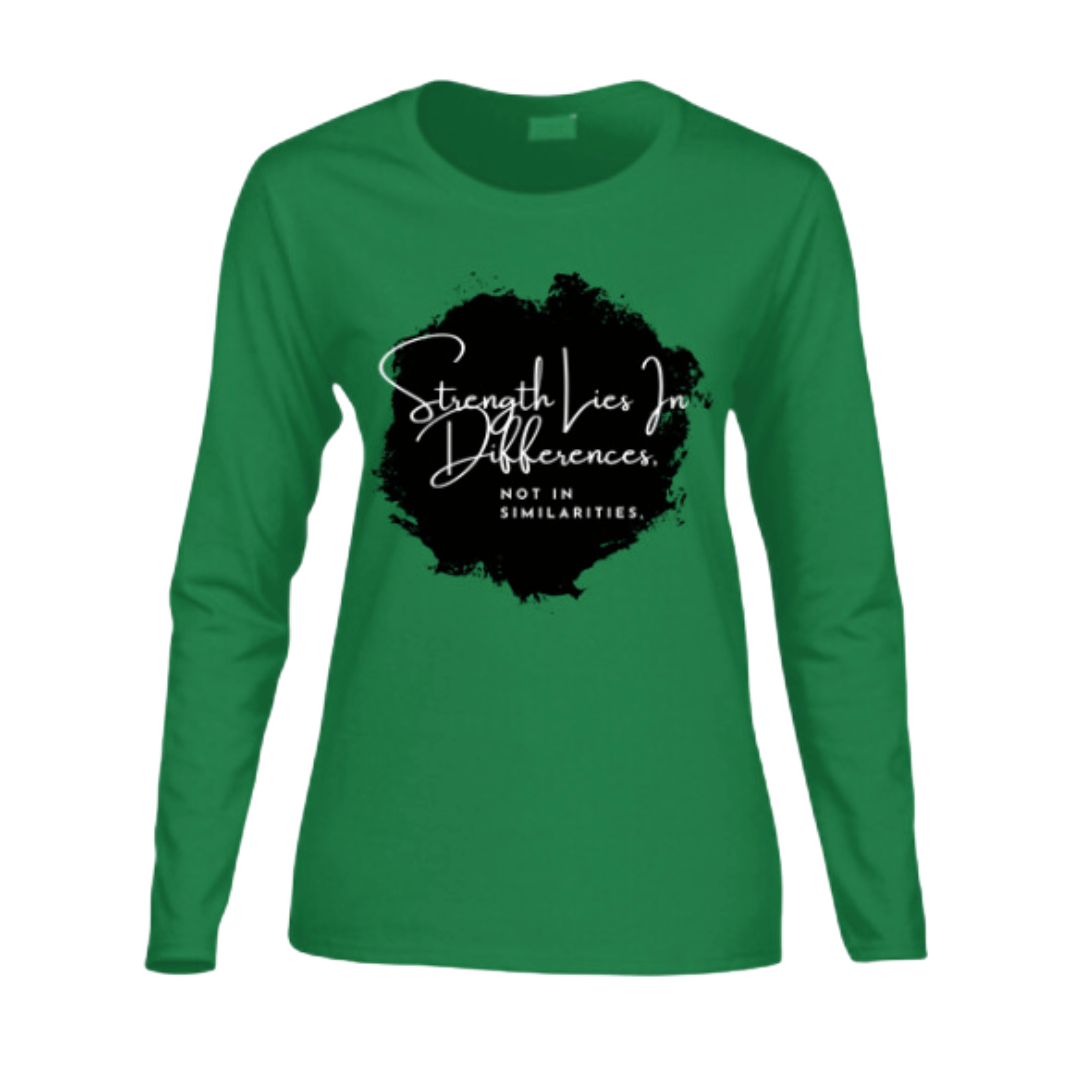 Strength Women's Long-Sleeve T-Shirt - Black Splash