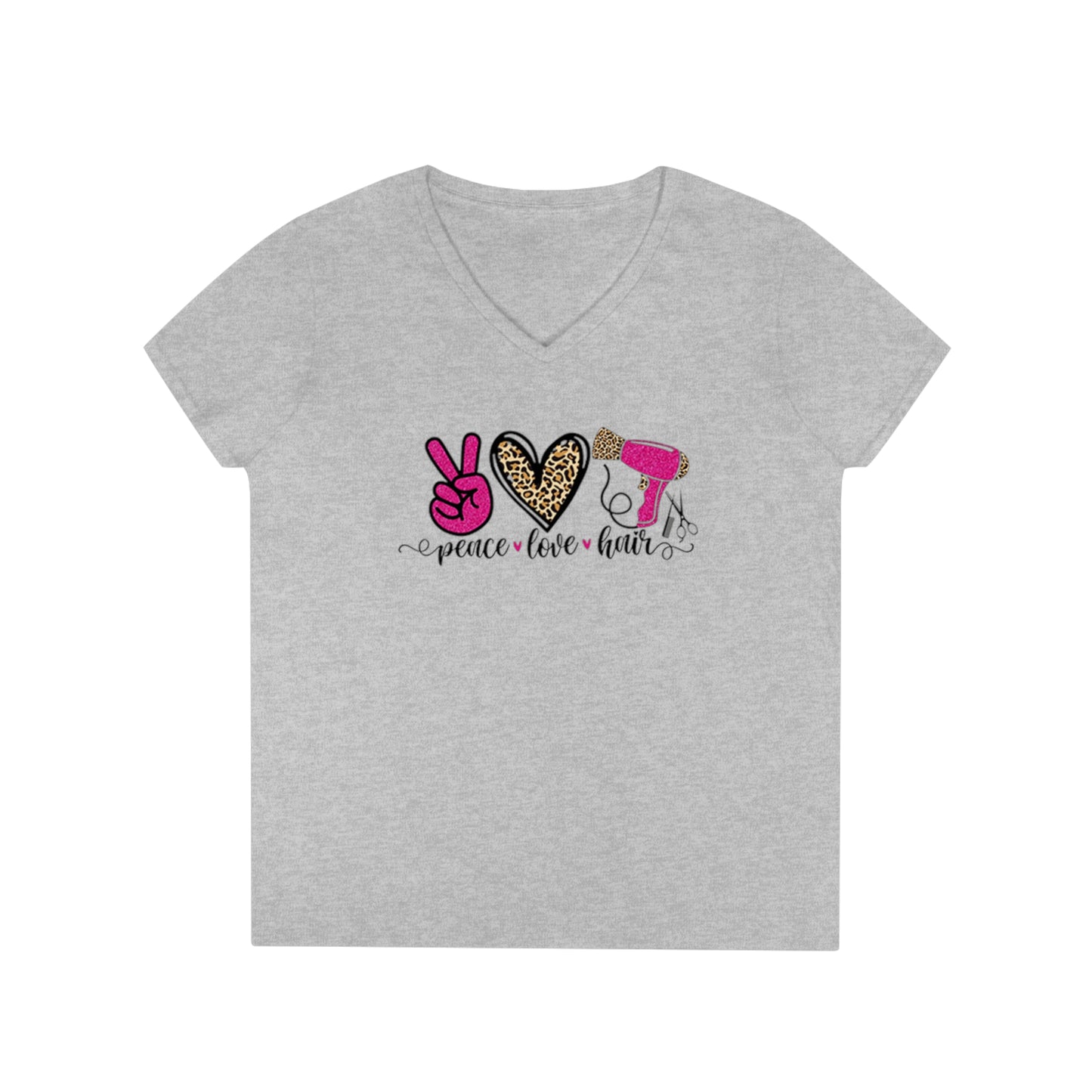 Peace Love Hair V-Neck T-Shirt
