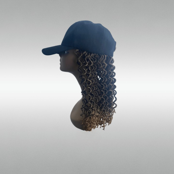 Curly Baseball Hat Wig