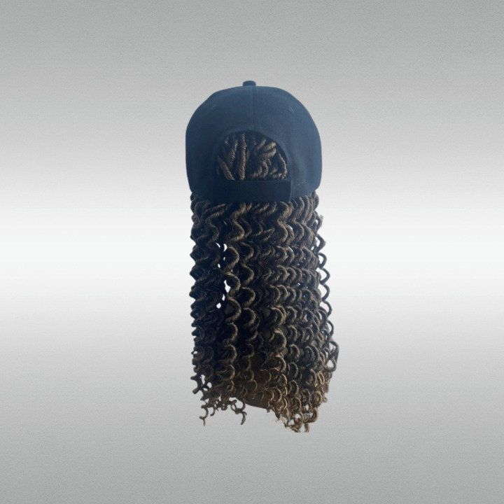 Curly Baseball Hat Wig
