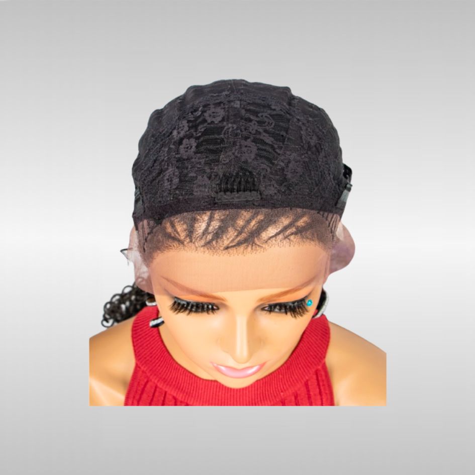 28" Curly Lace Braid Wig - 1 Tresses Cornrow Box Braids