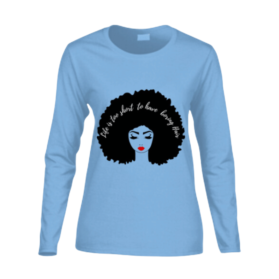 Black Afro Women's Long-Sleeve T-Shirt