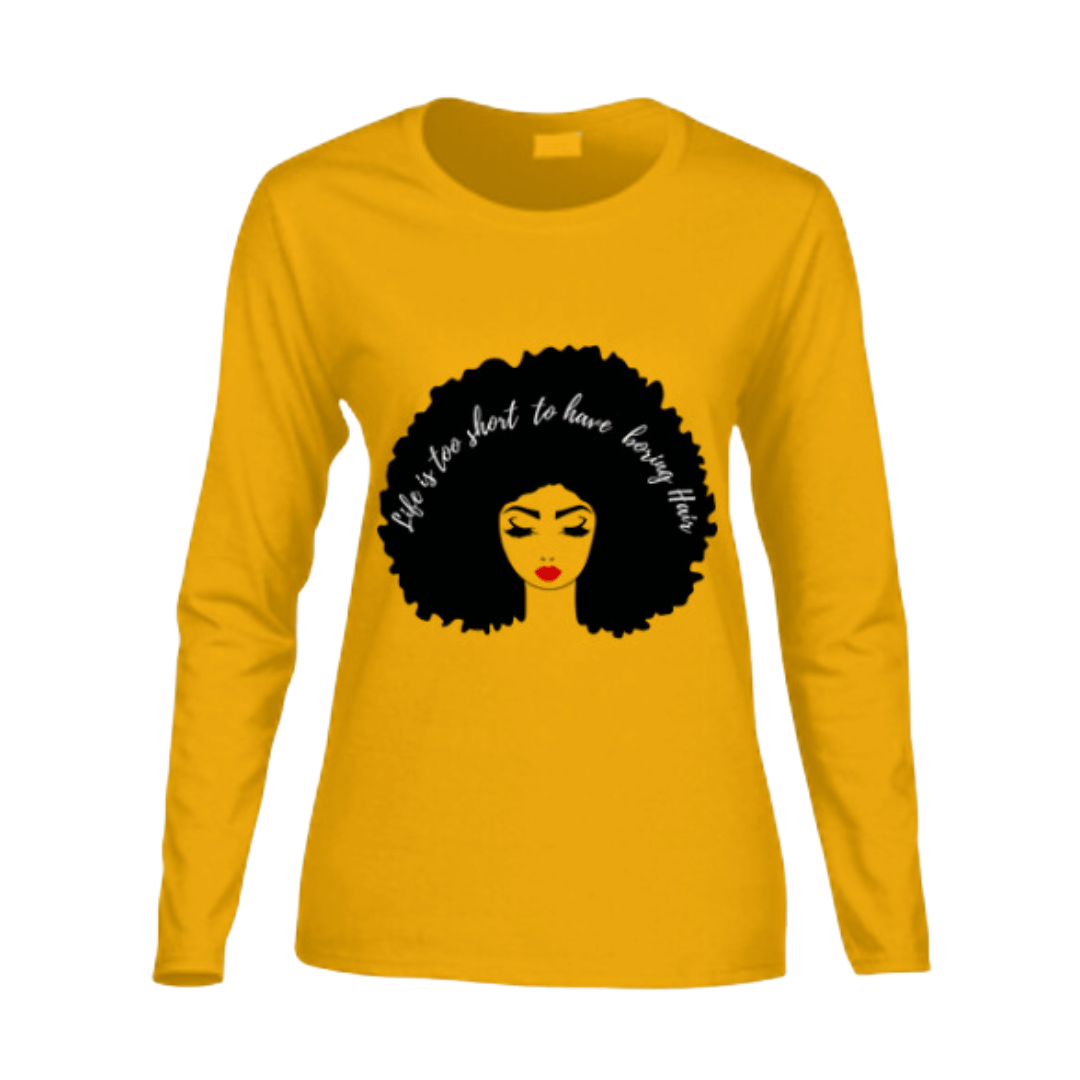 Black Afro Women's Long-Sleeve T-Shirt
