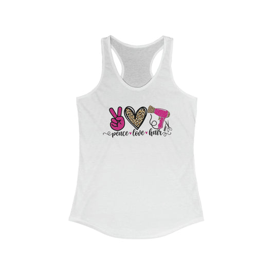 Peace Love Hair Racerback Tank