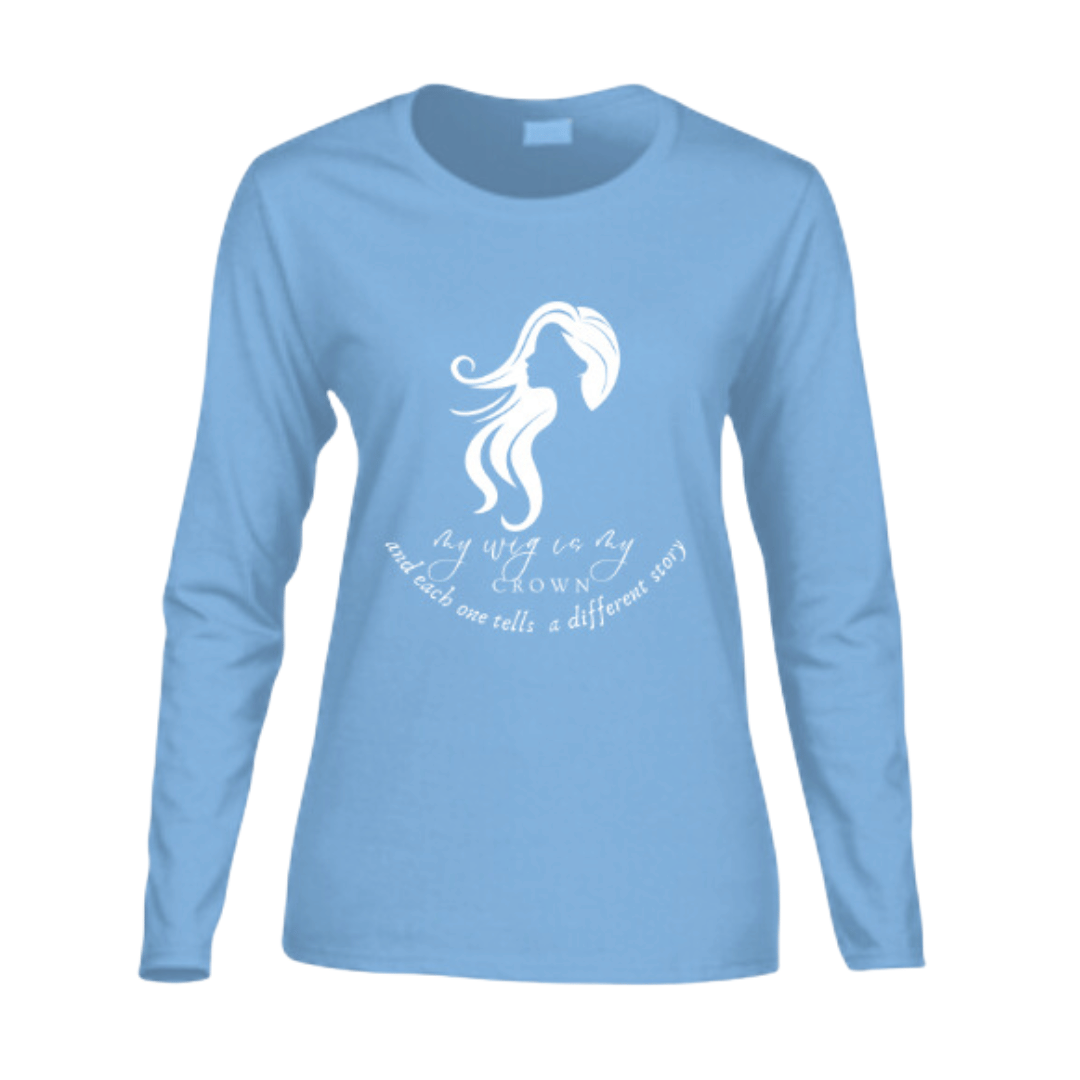 My Wig is My Crown Women's Long-Sleeve T-Shirt - White