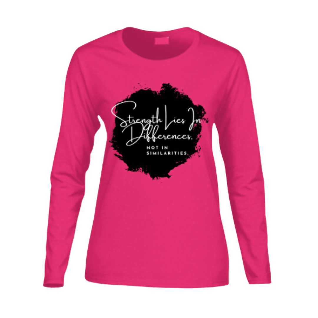 Strength Women's Long-Sleeve T-Shirt - Black Splash