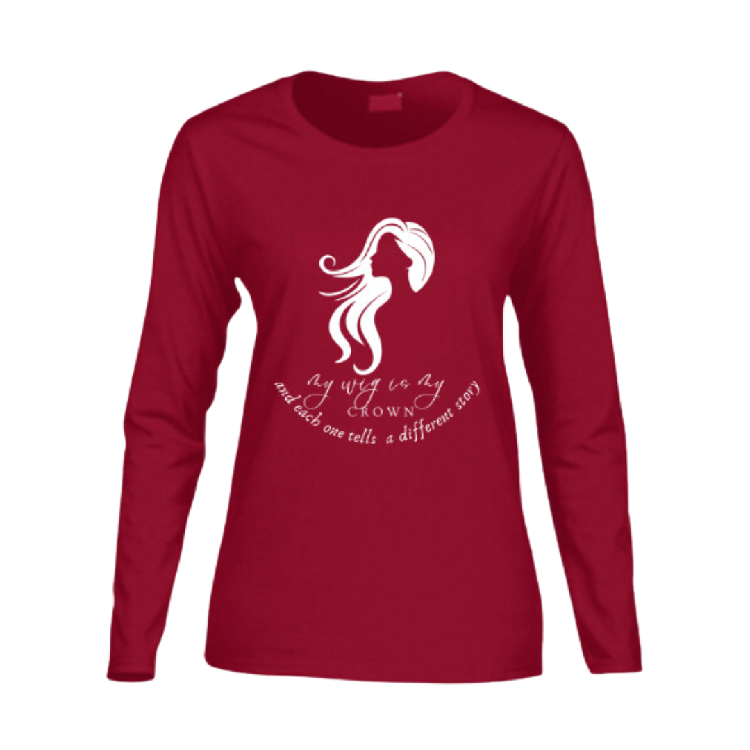 My Wig is My Crown Women's Long-Sleeve T-Shirt - White